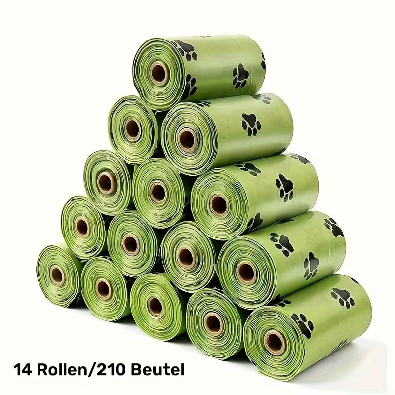 Reißfeste & Auslaufsichere Hundekotbeutel (540 / 210 Stück) – Extra Dick, Praktische Rollen & Niedliches Pfoten-Design für Saubere Spaziergänge