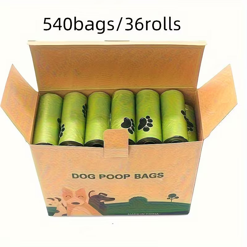 Reißfeste & Auslaufsichere Hundekotbeutel (540 / 210 Stück) – Extra Dick, Praktische Rollen & Niedliches Pfoten-Design für Saubere Spaziergänge